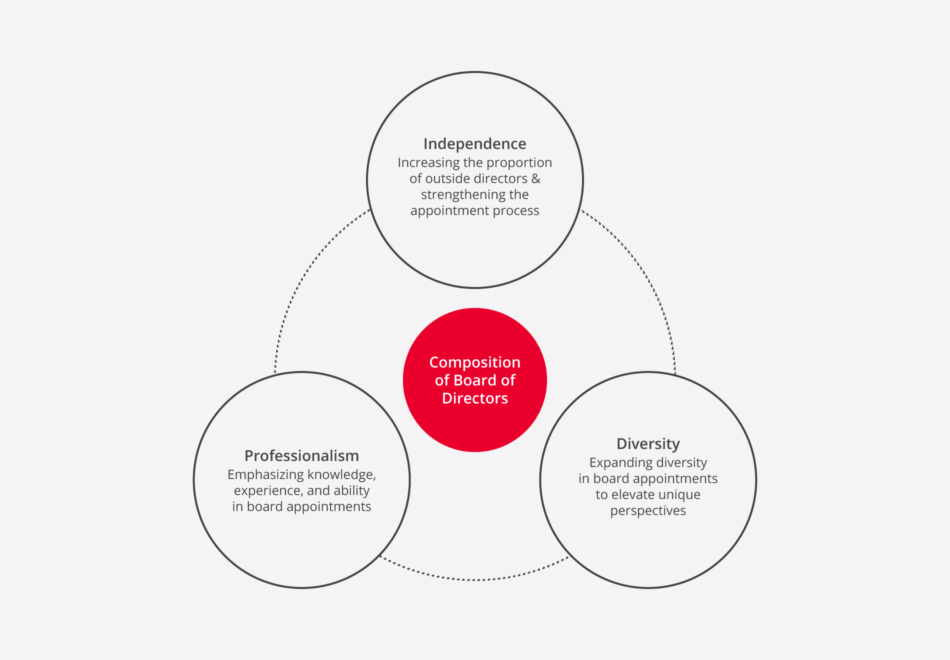 Circle chart of composition of board of directors 2x